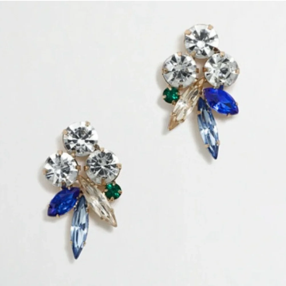 Jcrew Elegant Crystal Cluster Earrings - Picture 1 of 5